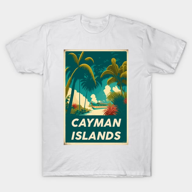 Cayman Islands Vintage Travel Art Poster T-Shirt by OldTravelArt